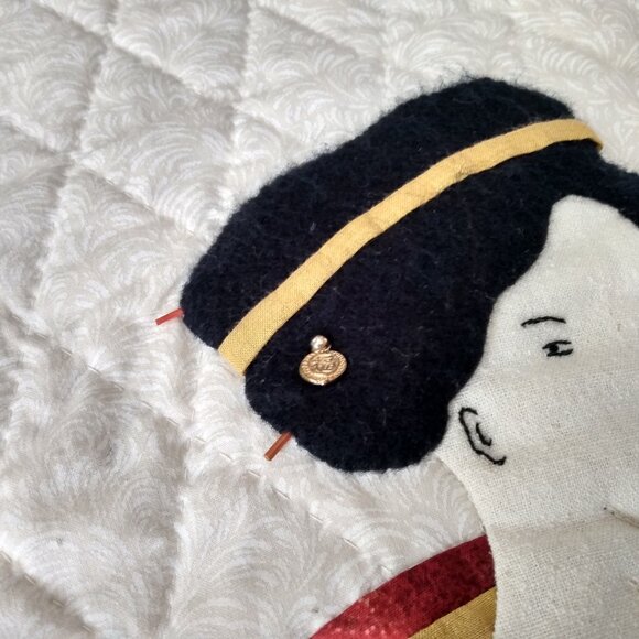 Vintage Sashiko Quilted Wall Hanging Naomi Element of Fire Kimono PROVENANCE - Picture 11 of 16